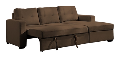 CANAPE D'ANGLE CONVERTIBLE COULEUR MARRON <br><small><b>QUEBEC-M</b></small>